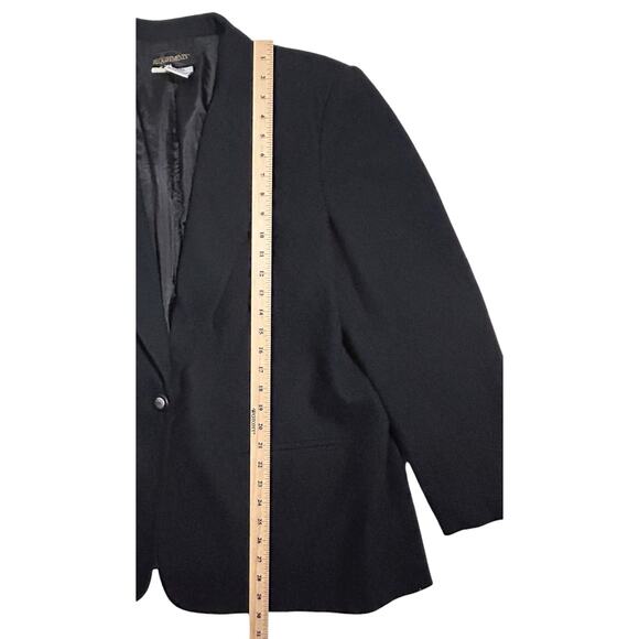 Requirements Pure New Wool One Button Black Jacket 18 - Picture 3 of 6